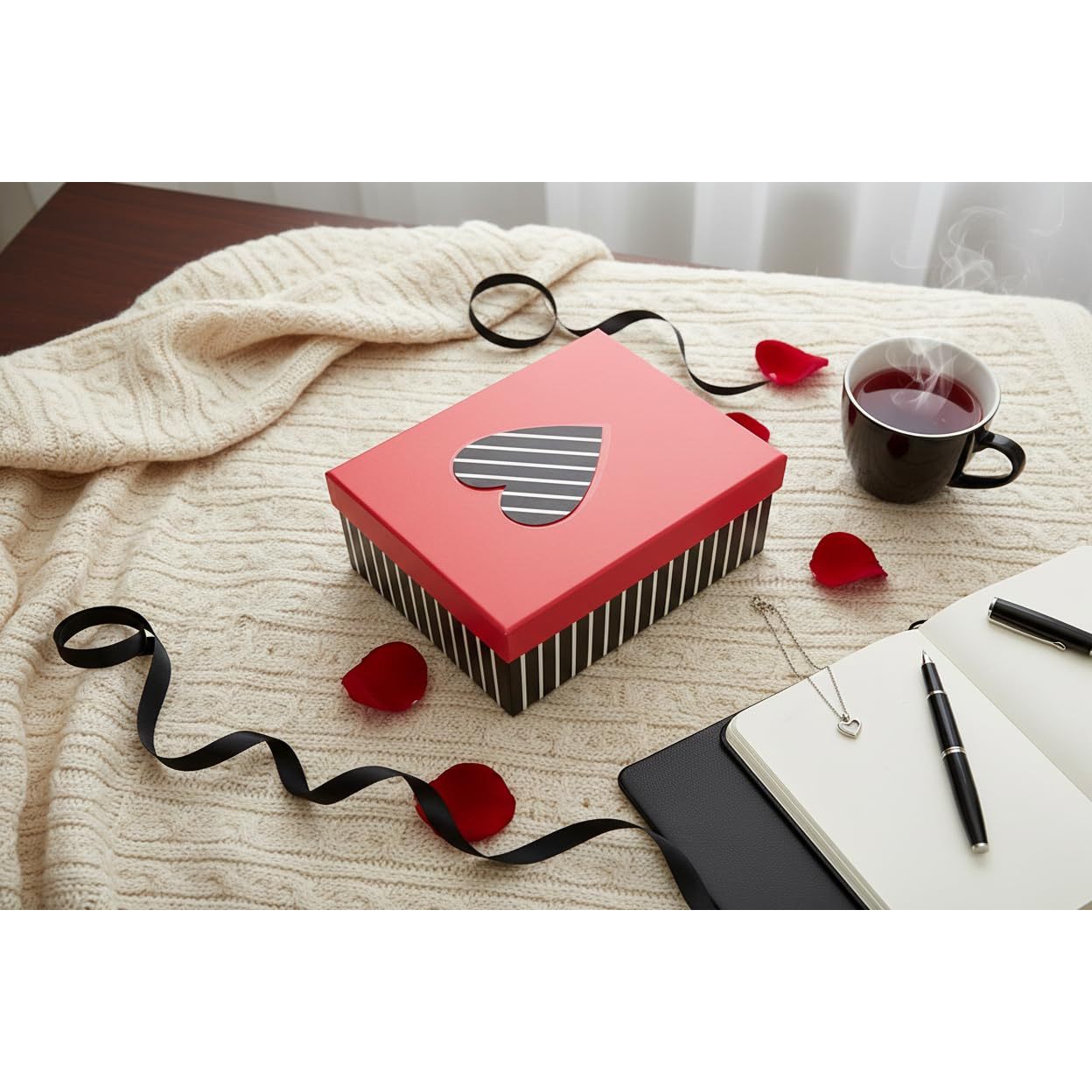 Emartbuy Rigid Rectangle Gift Box with Lid, Large Presentation