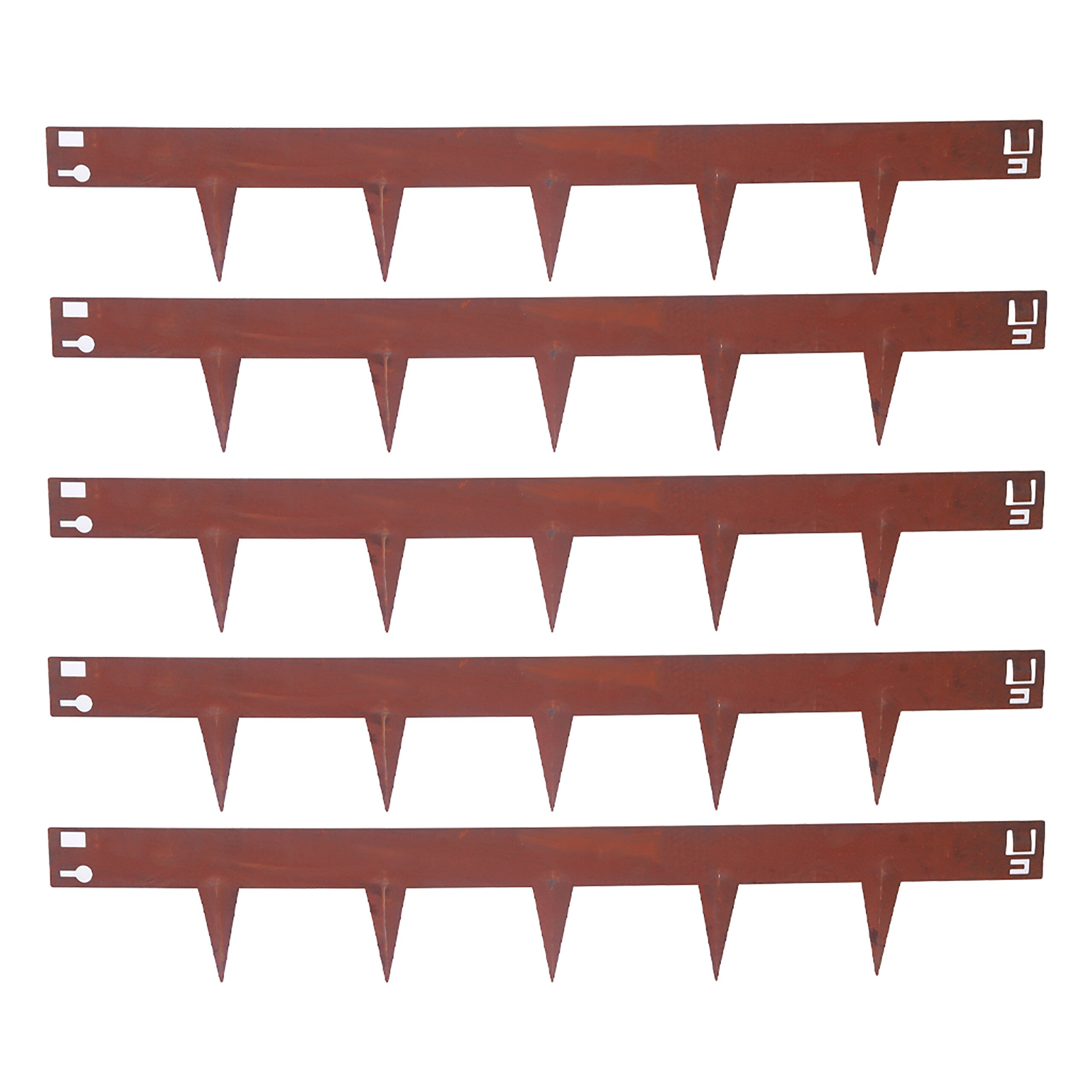 TEMU Flexible Lawn Edges, 5pcs Set, Corten Steel With Brown Rust Look, Each 16 X 100 X 0.2 Cm, Weather-resistant Edge To Stick Ground, For Gardens,