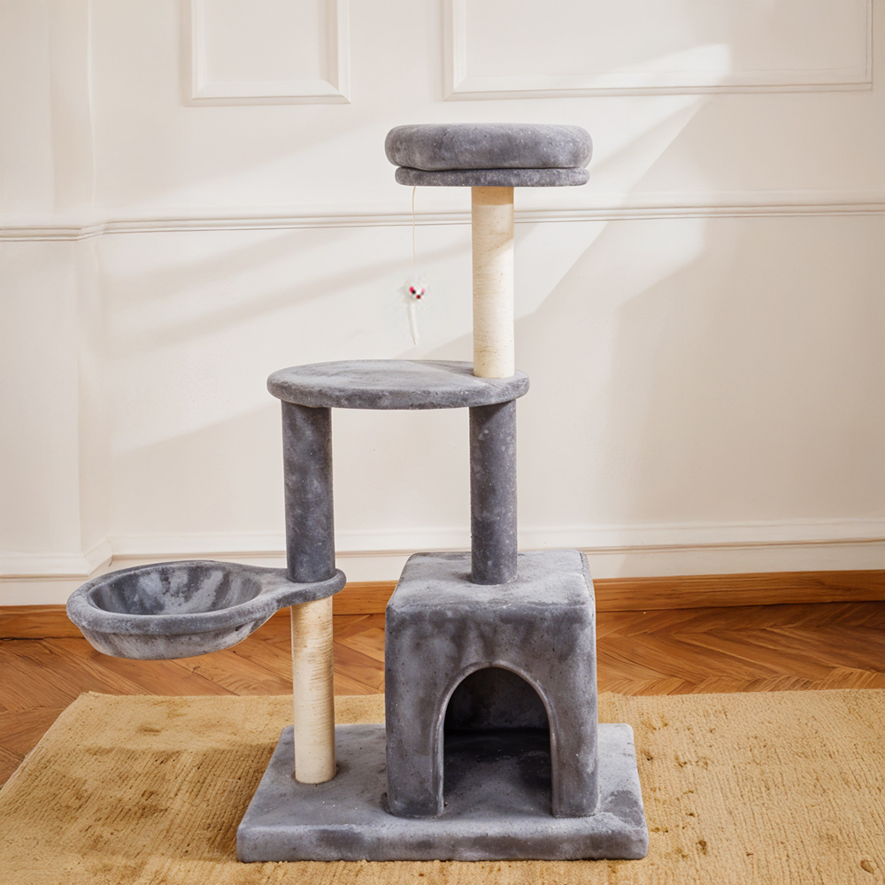 Multi-Level Cat Climbing Tower with Scratch Area