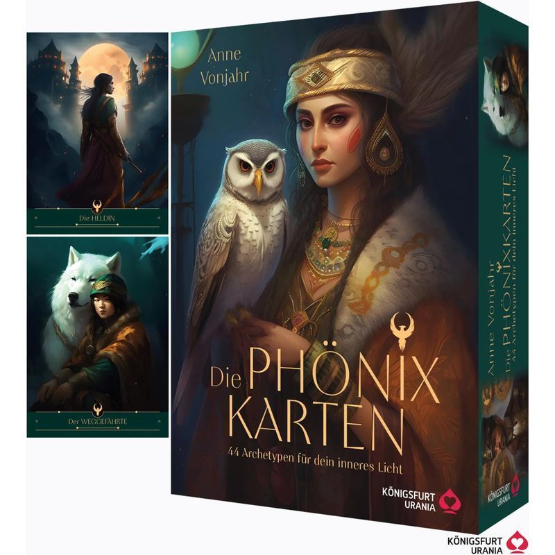 Image of The Phoenix Cards: 44 Archetypes For Your Inner Light - Paperback - 44 Archetype Cards And 192-page Booklet - Anne Vonjahr - 192 Pages - German - 2024 - Königsfurt Urania - Ean 9783868268096