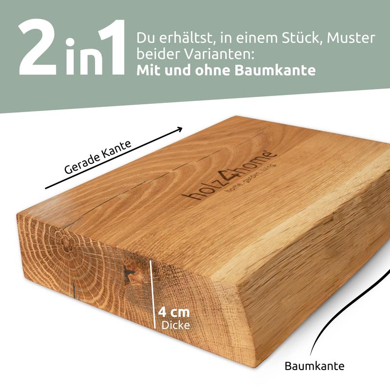 Image of Sample Oak Table Top I With & Without Live Edge