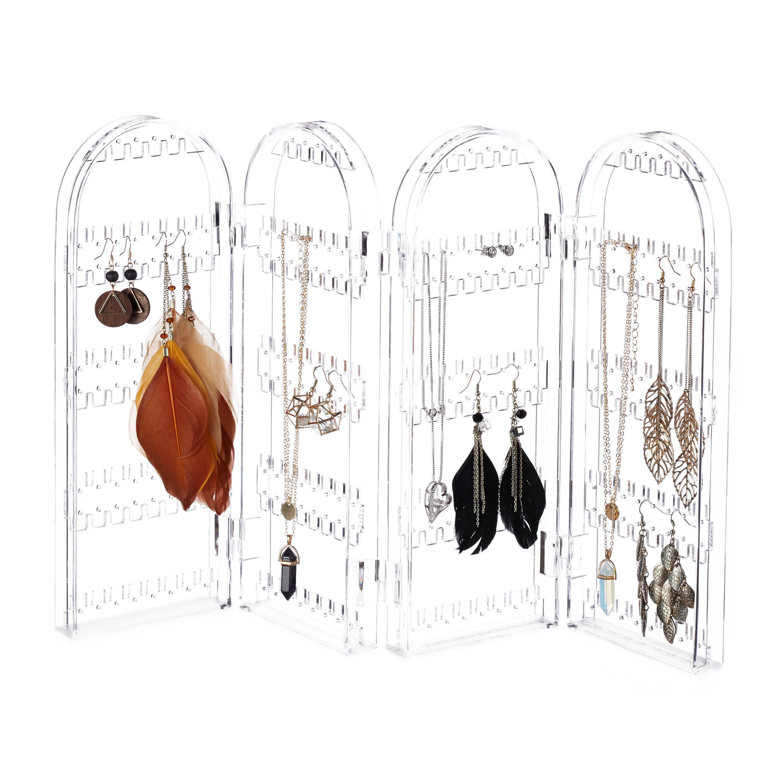 Transparent Jewelry Holder With 4 Compartments
