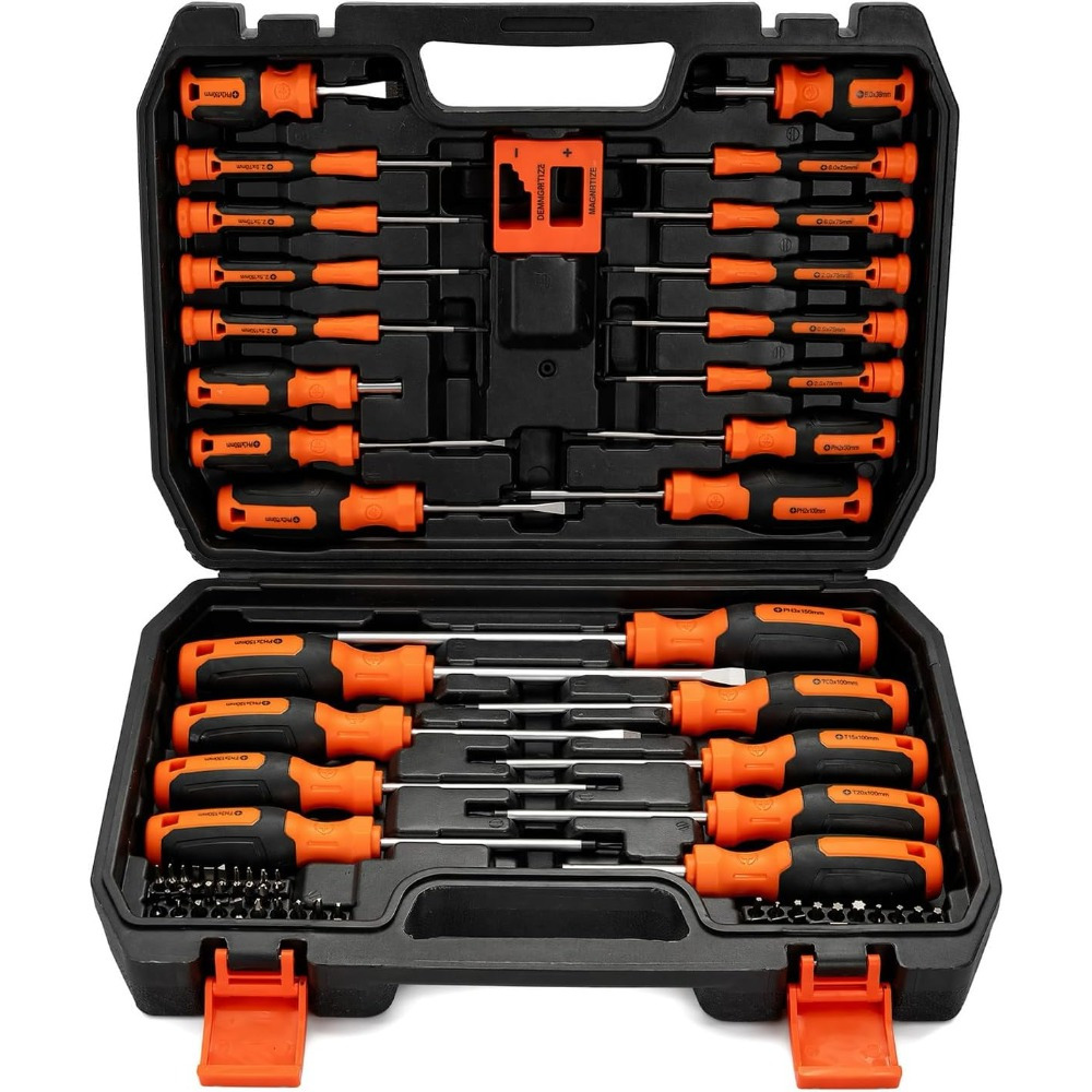 TEMU 65pcs Heavy-duty Precision Screwdriver Set/chrome Vanadium Steel/suitable For Automotive And Home Repairs With Slotted Drill Bits