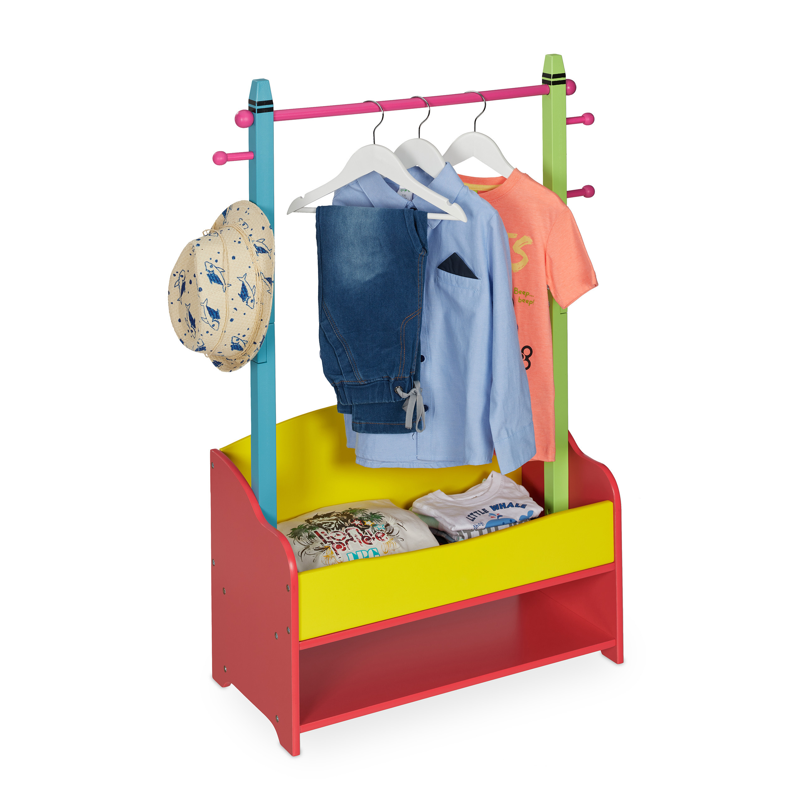 Colorful Children's Clothes Rack - (w)71 X (h)100.5 X (d)30 Cm