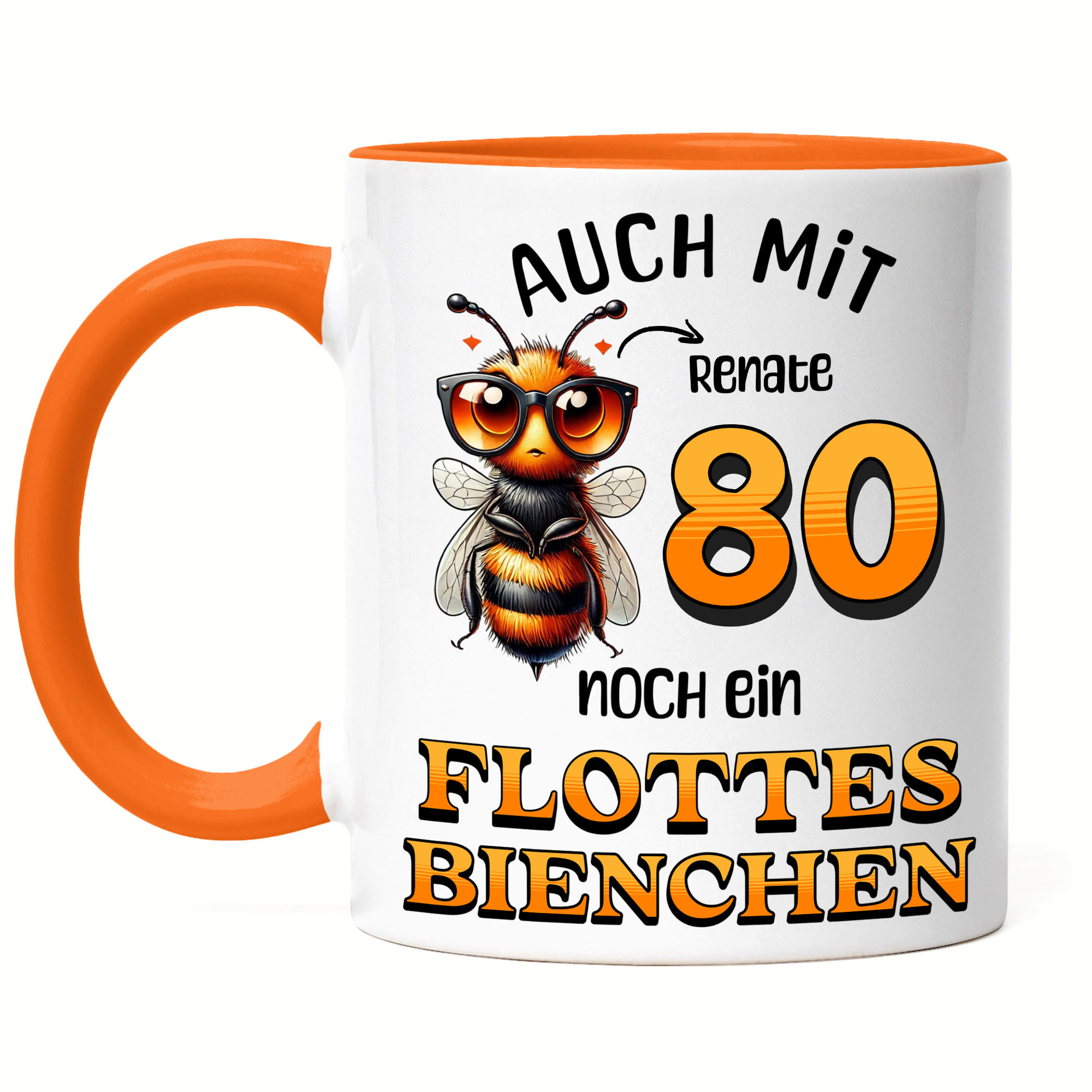 Personalized 80th Birthday Mug - Is 80 - 80th Birthday Funny Gift For Women - Mug With Heart Handle