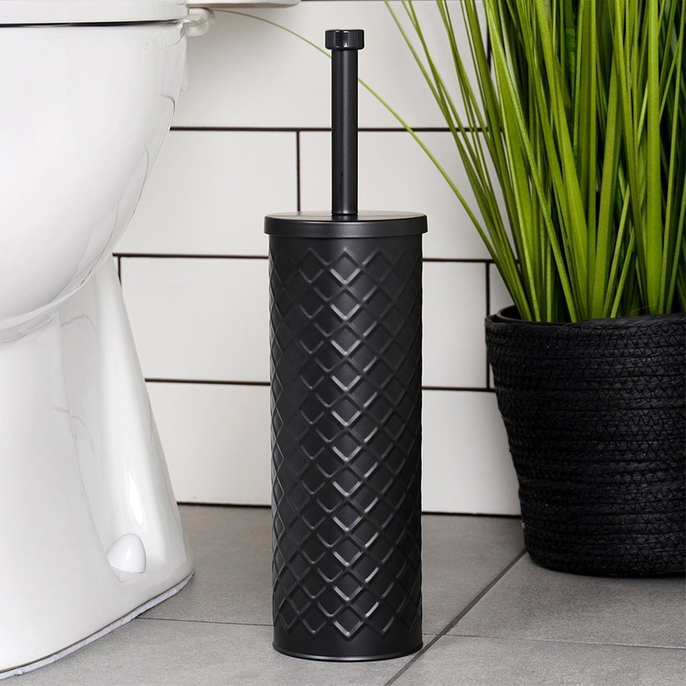 TEMU Spazzola per WC in Metallo con Supporto, 38x10 cm