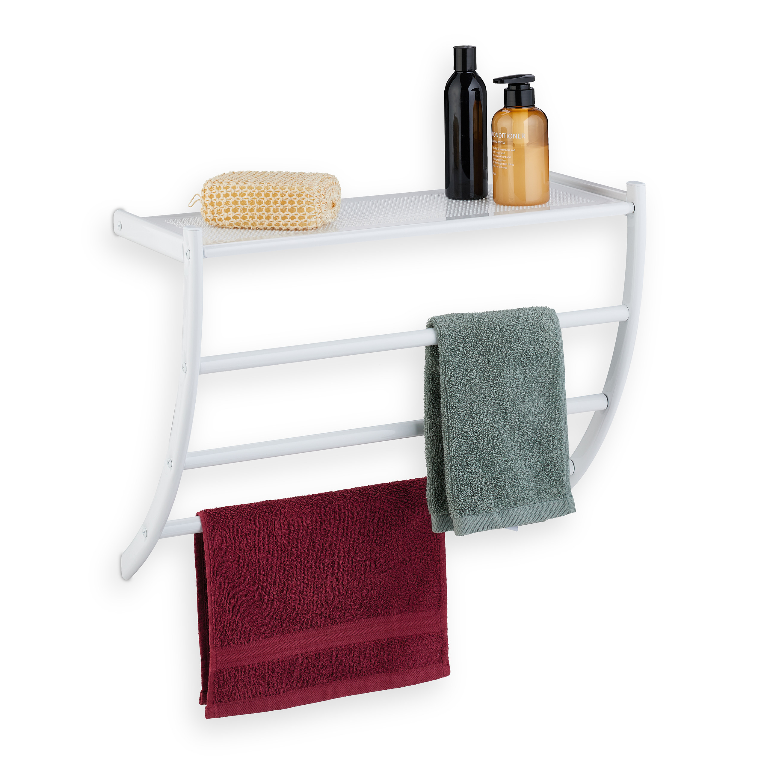 Towel Holder In White - (w)56.5 X (h)44 X (d)23 Cm