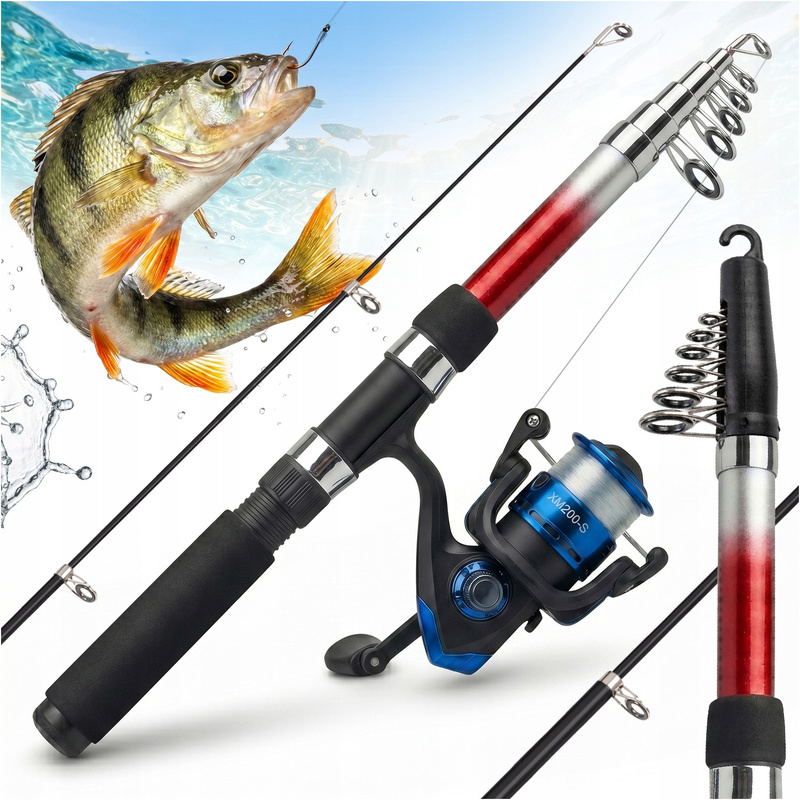 TEMU Fishing Kit Telescopic Rod 270 Cm With Reel And 0.20 Mm Line, Complete Fishing To Use Of The Box, Lightweight And Durable Fiberglass Composite