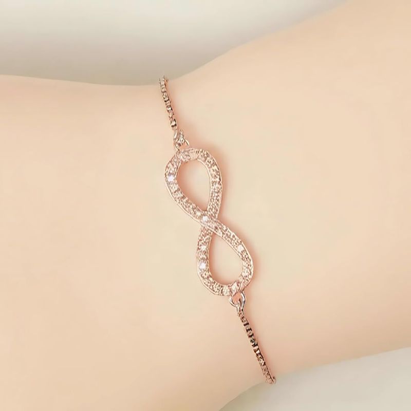 Women's Infinity Bracelet & Earrings Set with Austrian Crystals