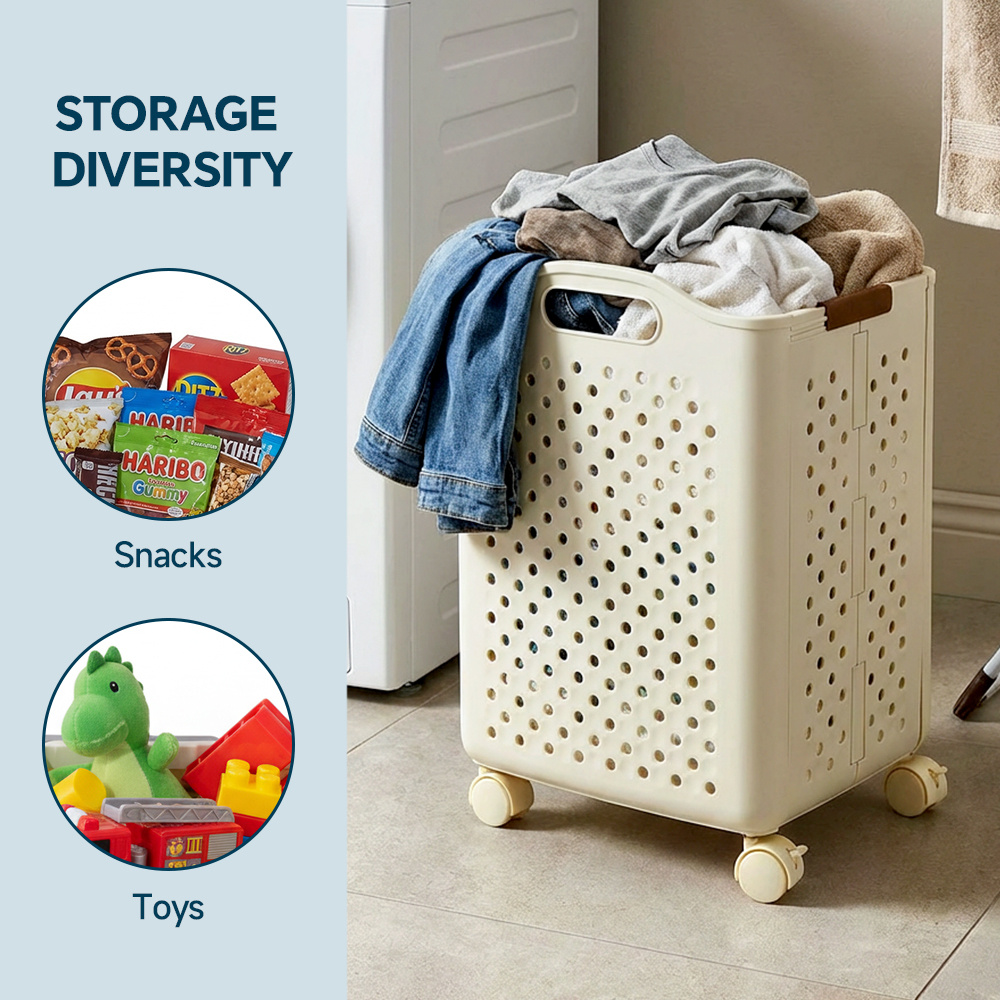 Foldable Heavy-Duty Plastic Storage Container with Large Capacity