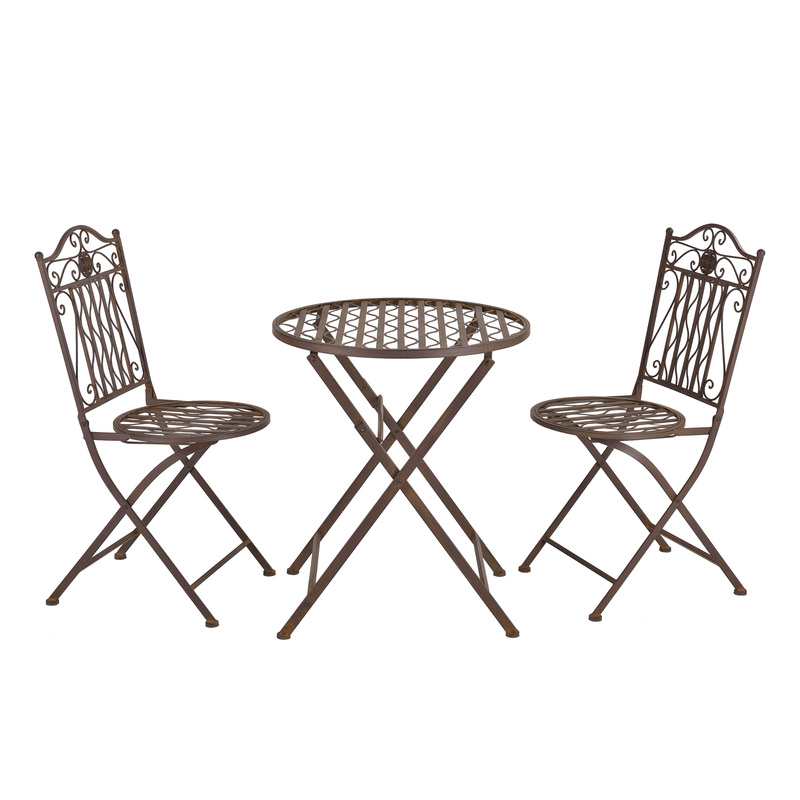 Biella 3-piece Folding Metal Bistro Set