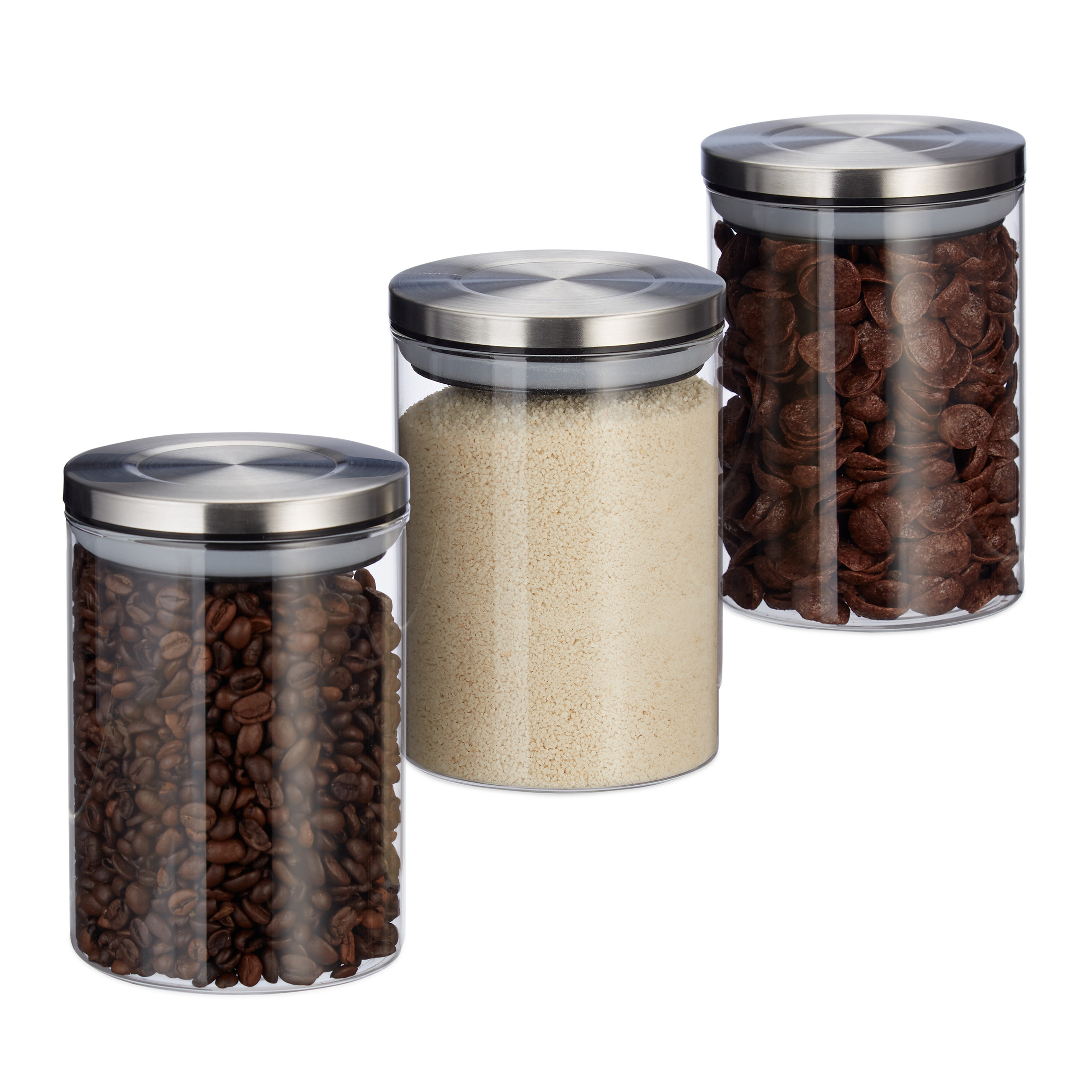 E-shop 3x Vorratsglas in Transparent - 750 ml