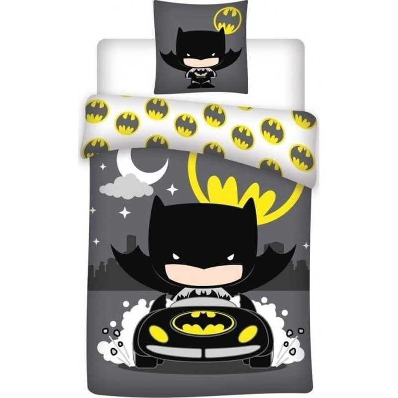 TEMU Parure Housse De Couette Batman - 140 x 200 Cm avec taie d'oreiller Batman (Parure de Lit Batman)
