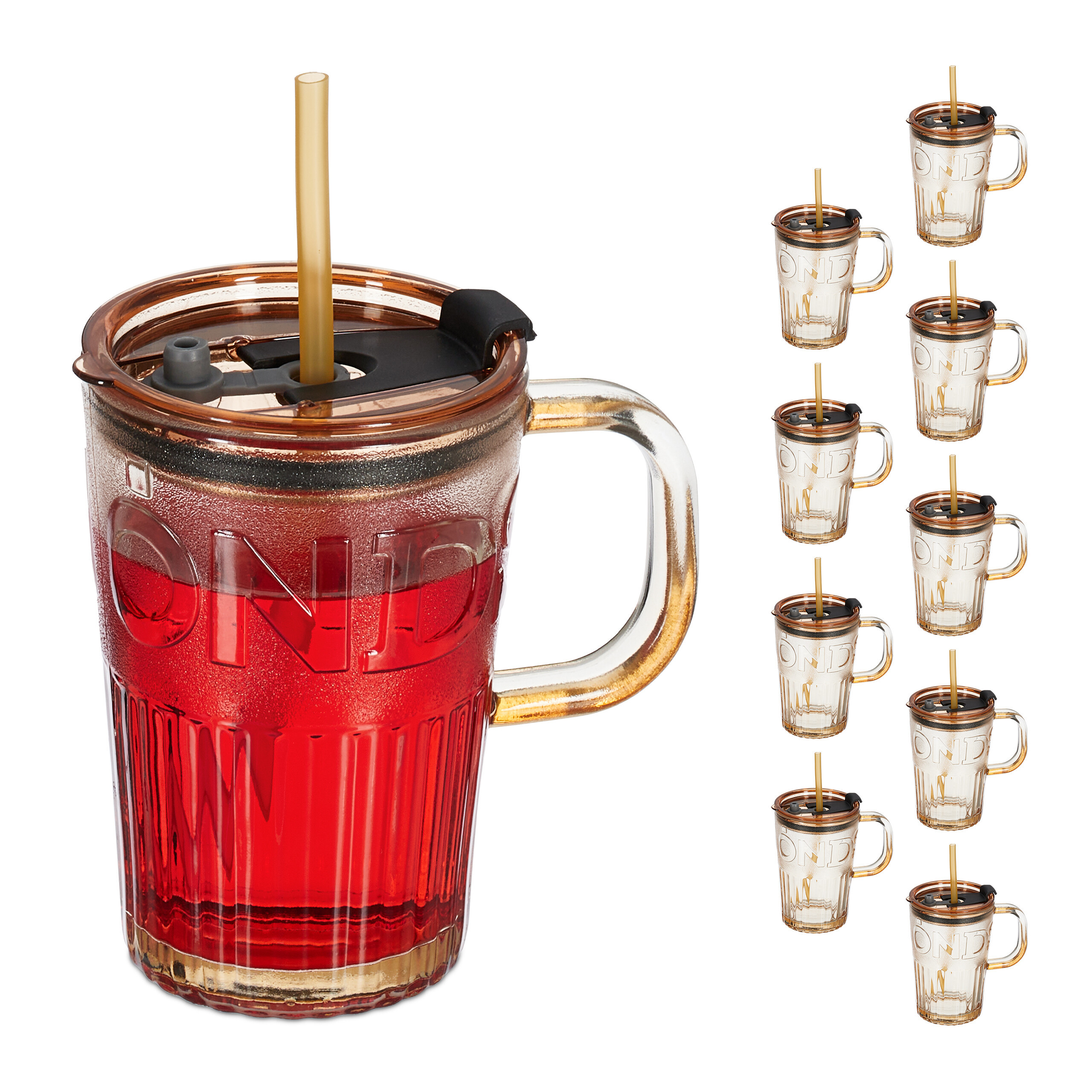 10 Glasses In Light Brown - 450 Ml