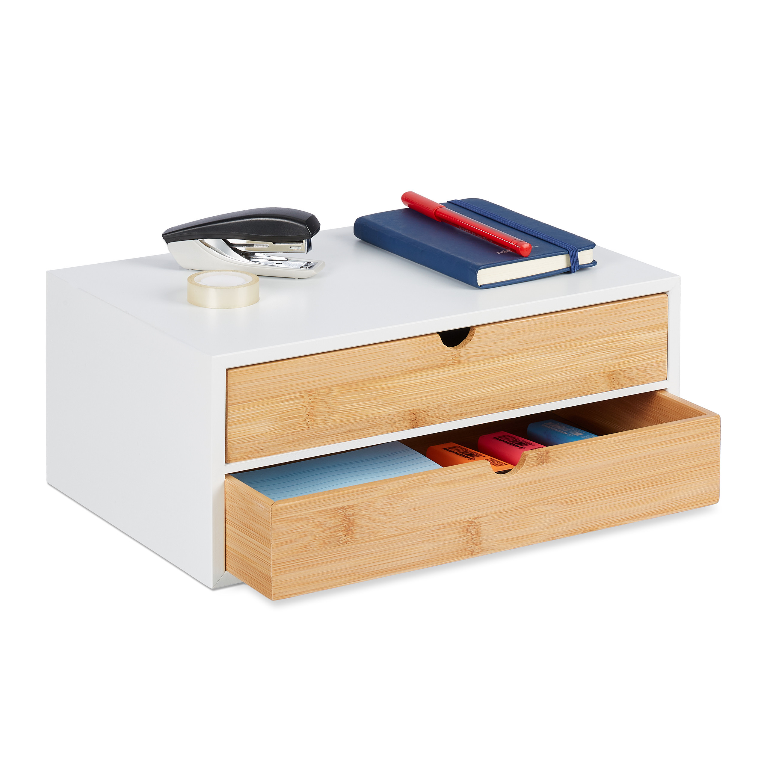 Drawer Box In White/ Natural