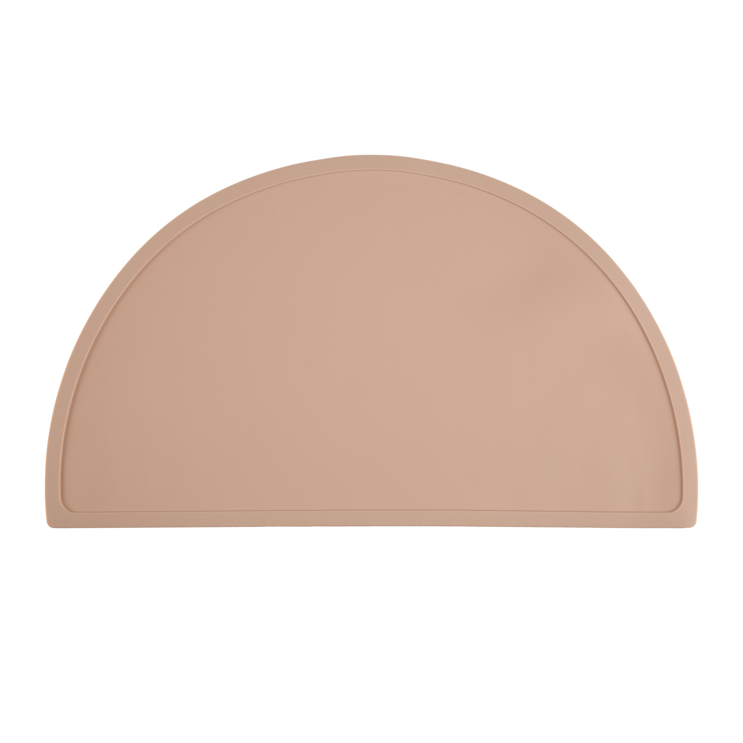 Image of Table Mat, Half Circle, Slip-resistant, Dishwasher Safe, Silicone, 41.5 X 24 X 0.2 Cm, Pink, For Babies From Weaning, Toddlers, Dining Table And High Chair, Table Mat, , Table Protection, Relaxdays.