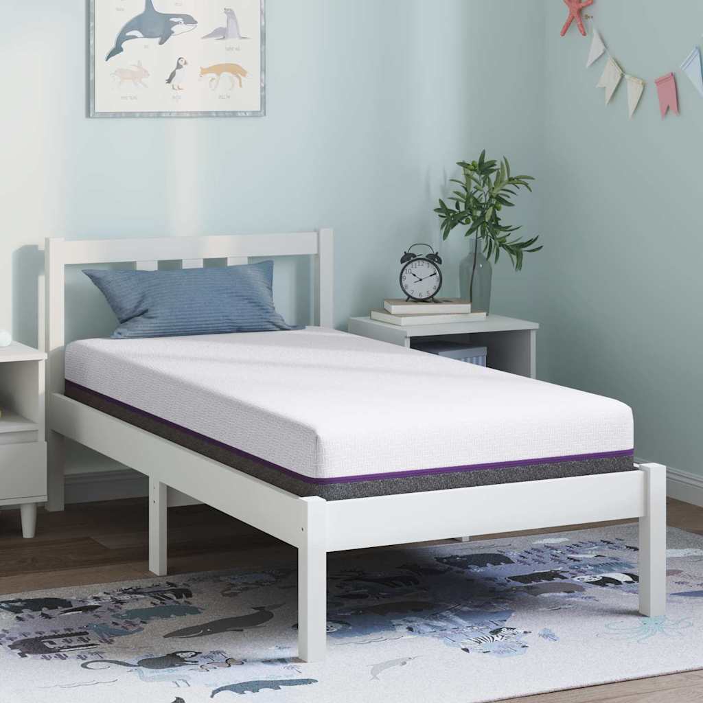 Image of Vidaxl Mattress White And Grey 80 X 160 Cm Jacquard Fabric, Memory Foam Mattress, Medium Firmness, Durable Support, For Your Bedroom Dream
