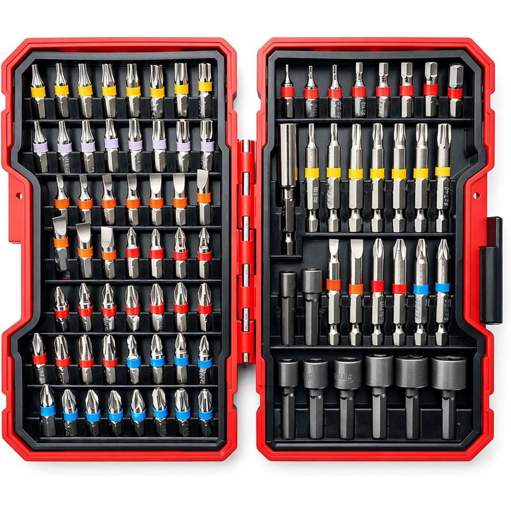 TEMU Multi-functional Tool Set (with Storage Case) — 83pcs Ratchet Socket & Screwdriver Bit Set, Ideal For Automotive Repair, Home Diy, And