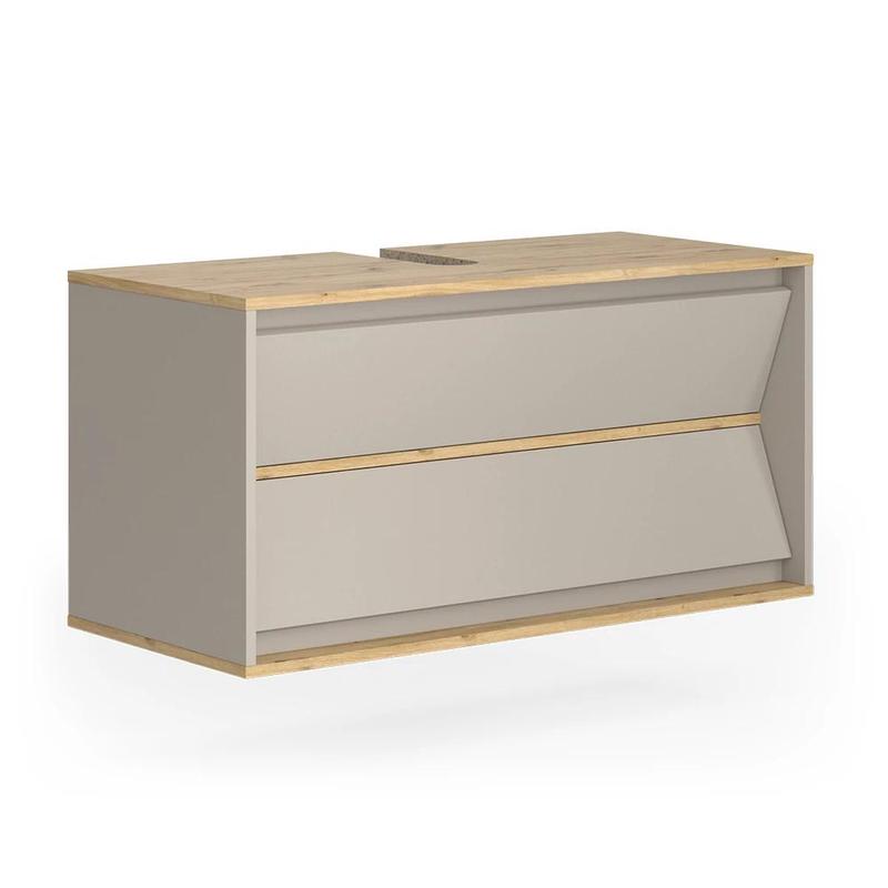 Image of Cashmere 100 X 50 Cm Bathroom Sink Cabinet With 2 Drawers, For The Bathroom Sink Cabinet With Drawers, Bathroom Furniture For Sink, The Bathroom Cabinet Made Of 16 Mm Chipboard.