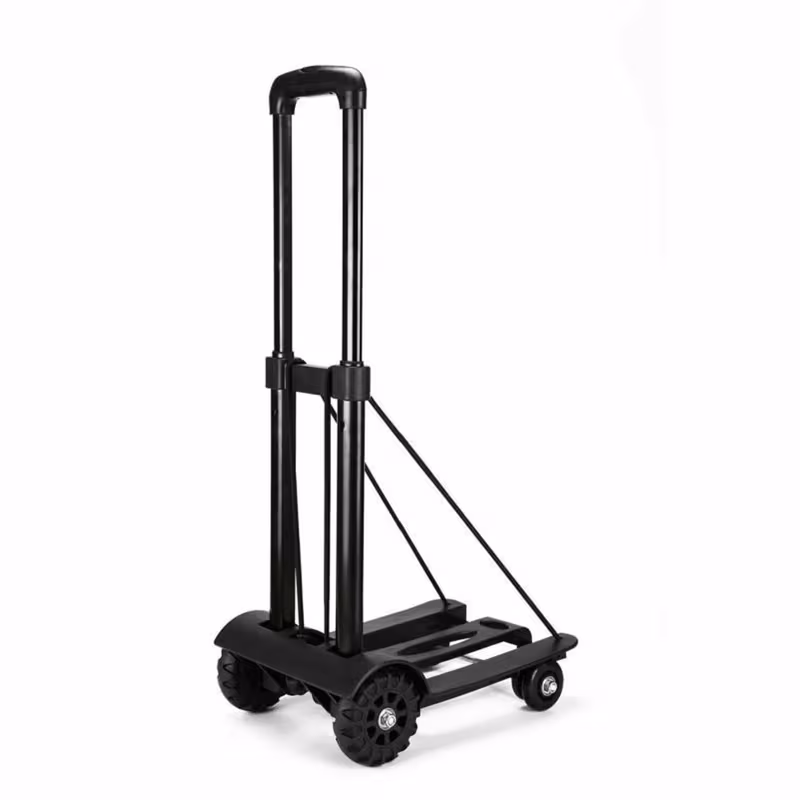 folding hand truck 75kg 4 wheel luggage sack trolley lightweight alloy with 2 elastic ropes for shopping details 1