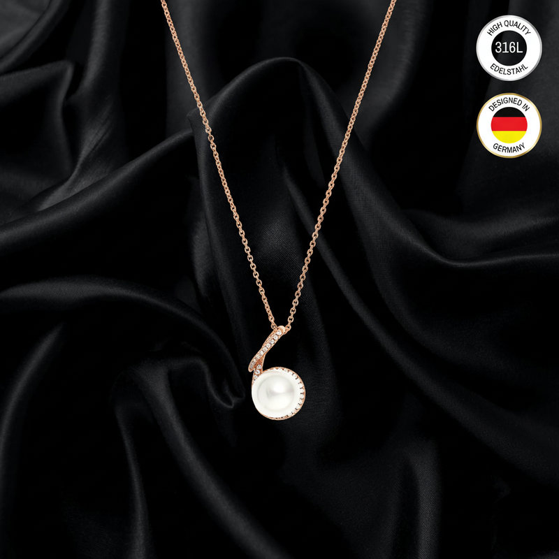 Ladies' Chain - Rose-golden Colored - With - Water-resistant