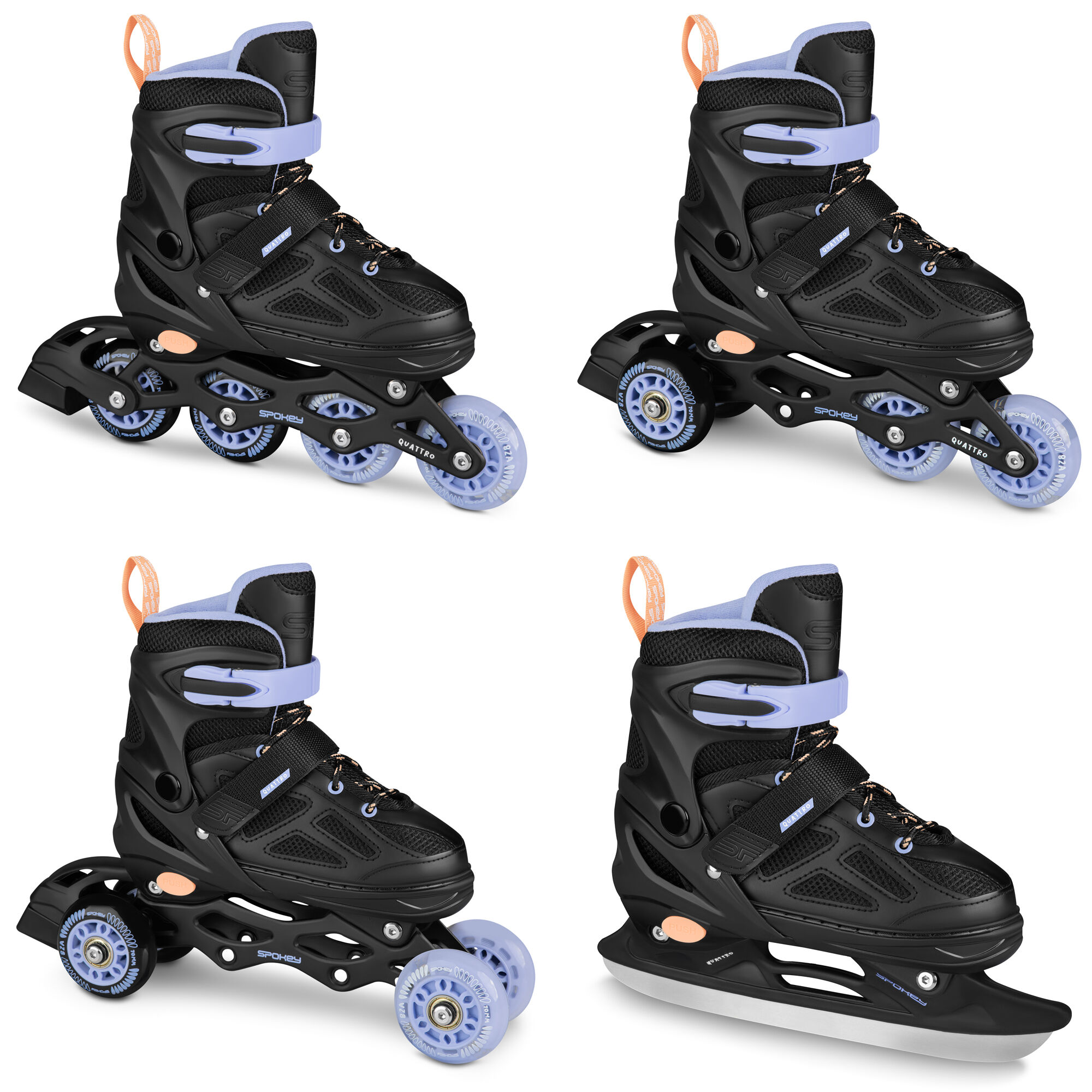 Image of Children's Adjustable Inline Skates -7 For A Girl, Purple