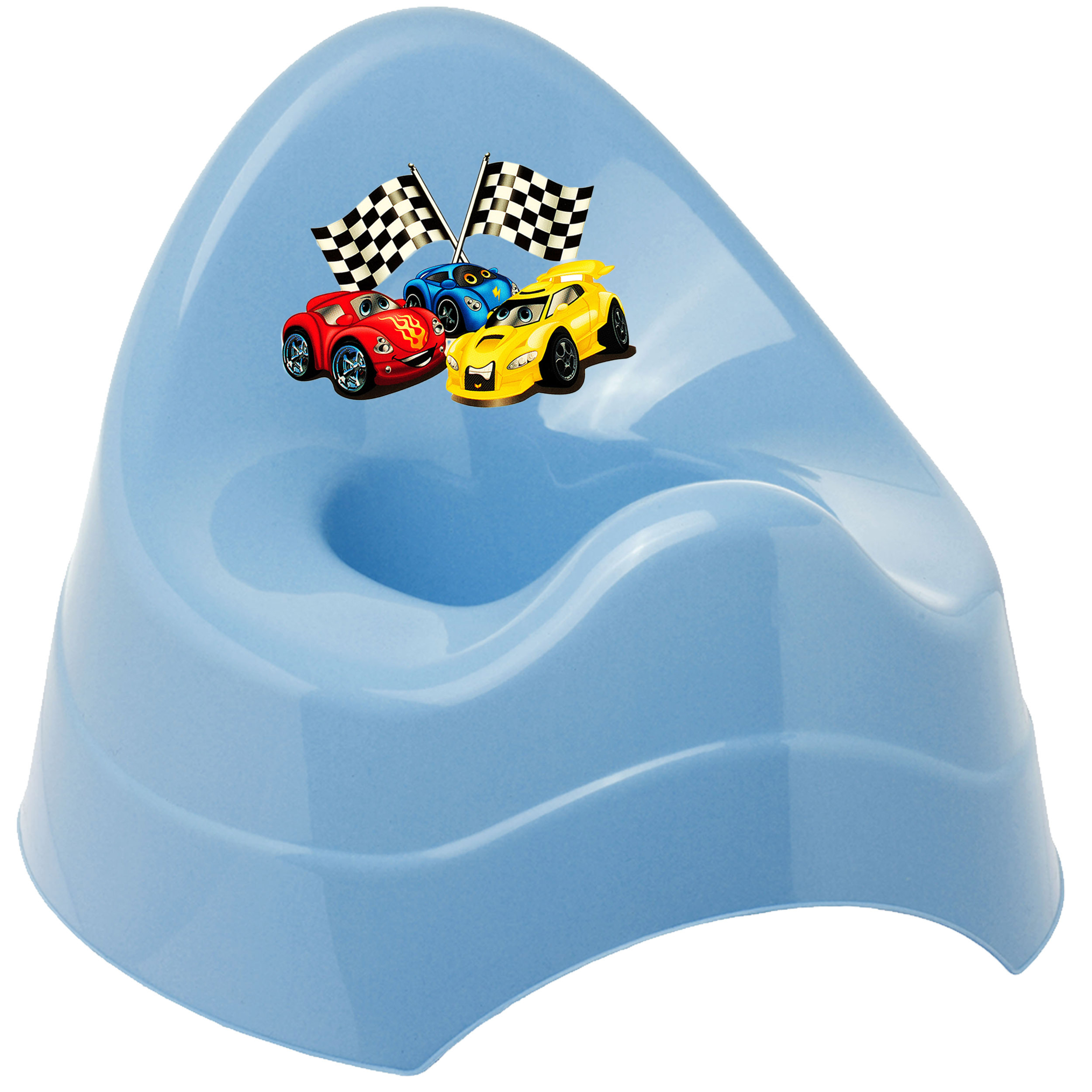 Image of Potty / Night Pot / Baby Potty - Blue _ Car - Racing Car _ Bieco - With Large Backrest + Splash Guard - Baby Potty / Child Potty / Training Potty - Toilet Training