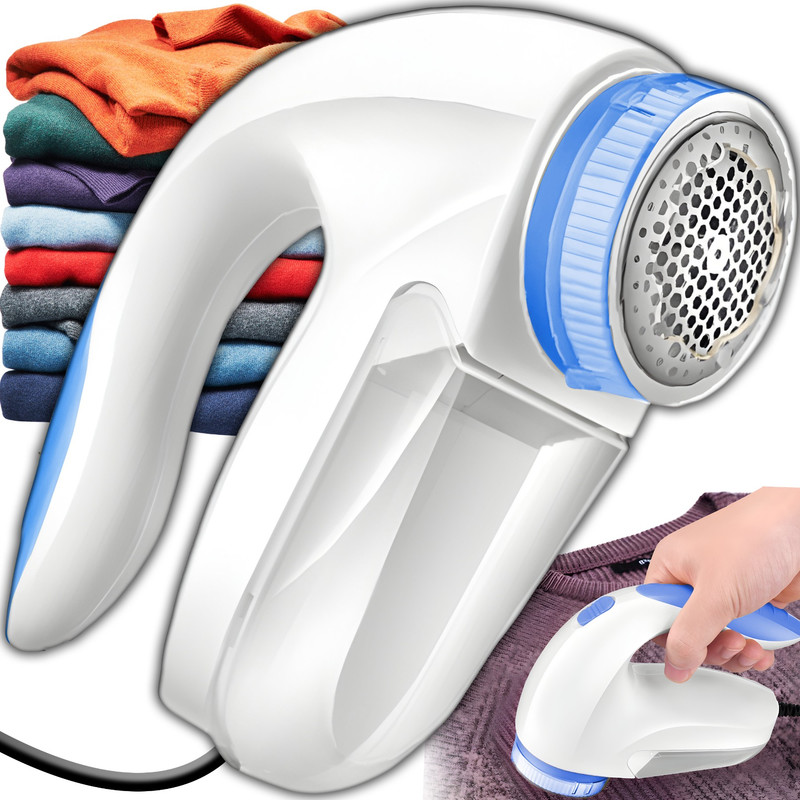 Image of Retoo Homecare Fabric Shaver, Sweater And Textile Shaver, 220v Mains, 3 Steel , Lint Container, Effective Pilling Removal, Compact And