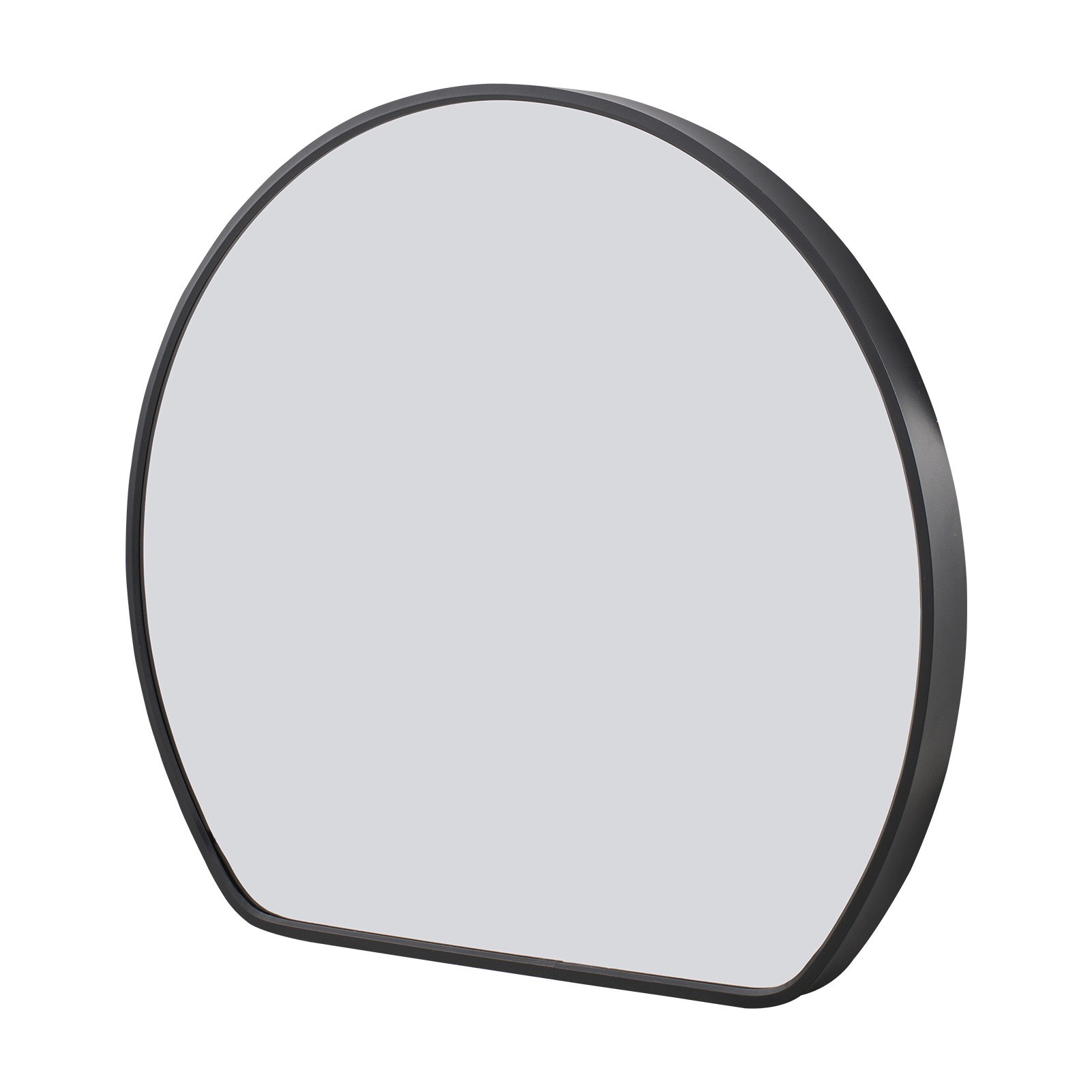 Half Moon Mirror, 50x42cm, Black Frame for Bathroom