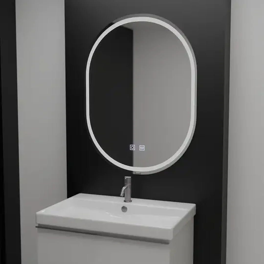 TEMU 【Garantía de 2 años】Espejo LED ovalado, 60x80cm, Velara Touch, antivaho, regulable, : E06S/60X80