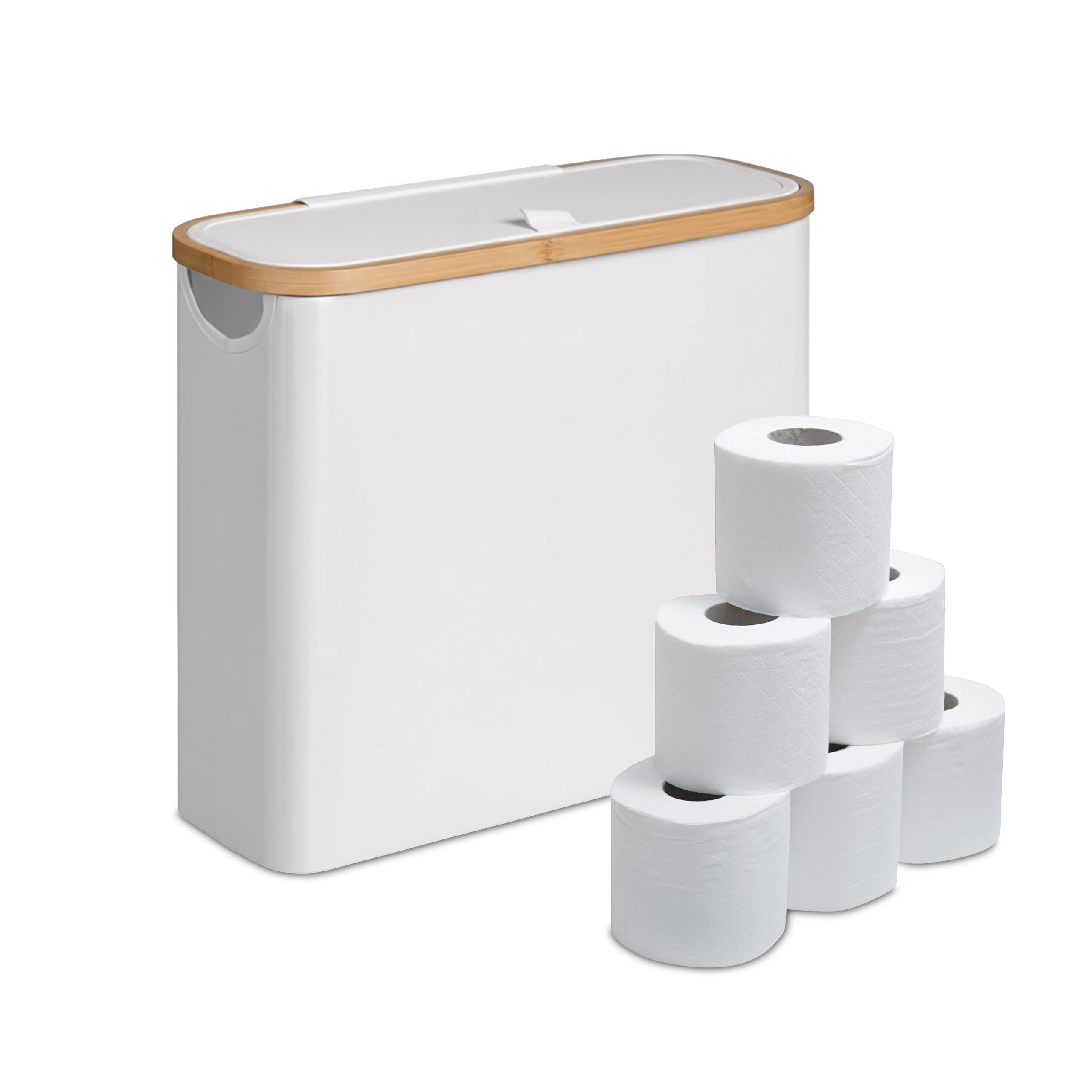 Toilet Paper Storage In White - (w)43 X (h)38 X (d)17 Cm