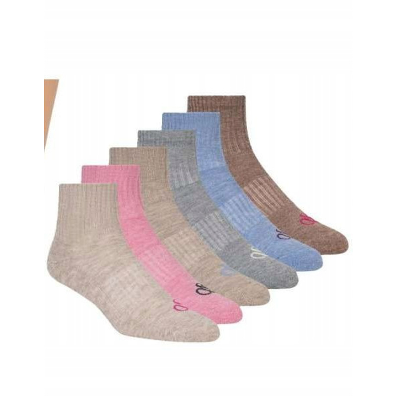 Image of 6 Pairs Of Women's & Soda Quarter Crew Socks, Size 35.5-39.5, P1339