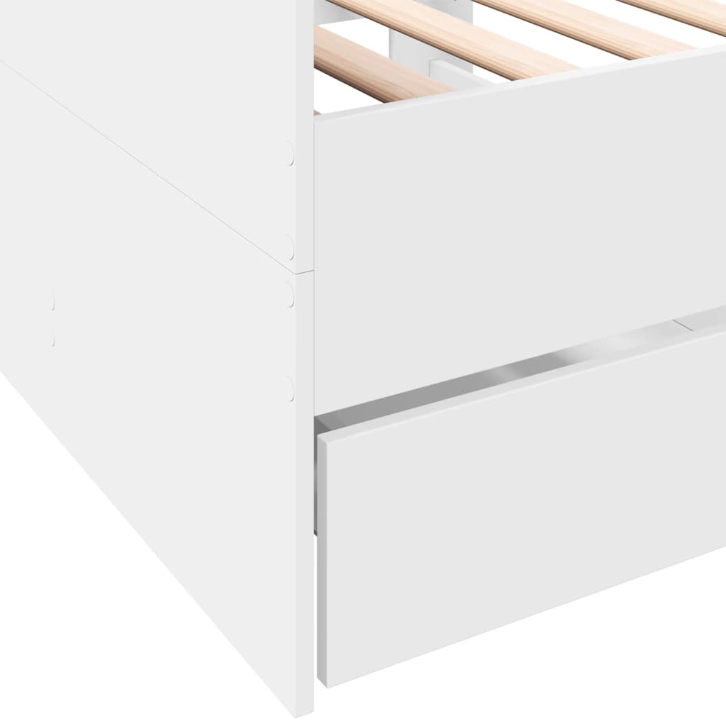 Bed for Living Room and Bedroom, Daybed with Drawers without Mattress White 90x200 cm