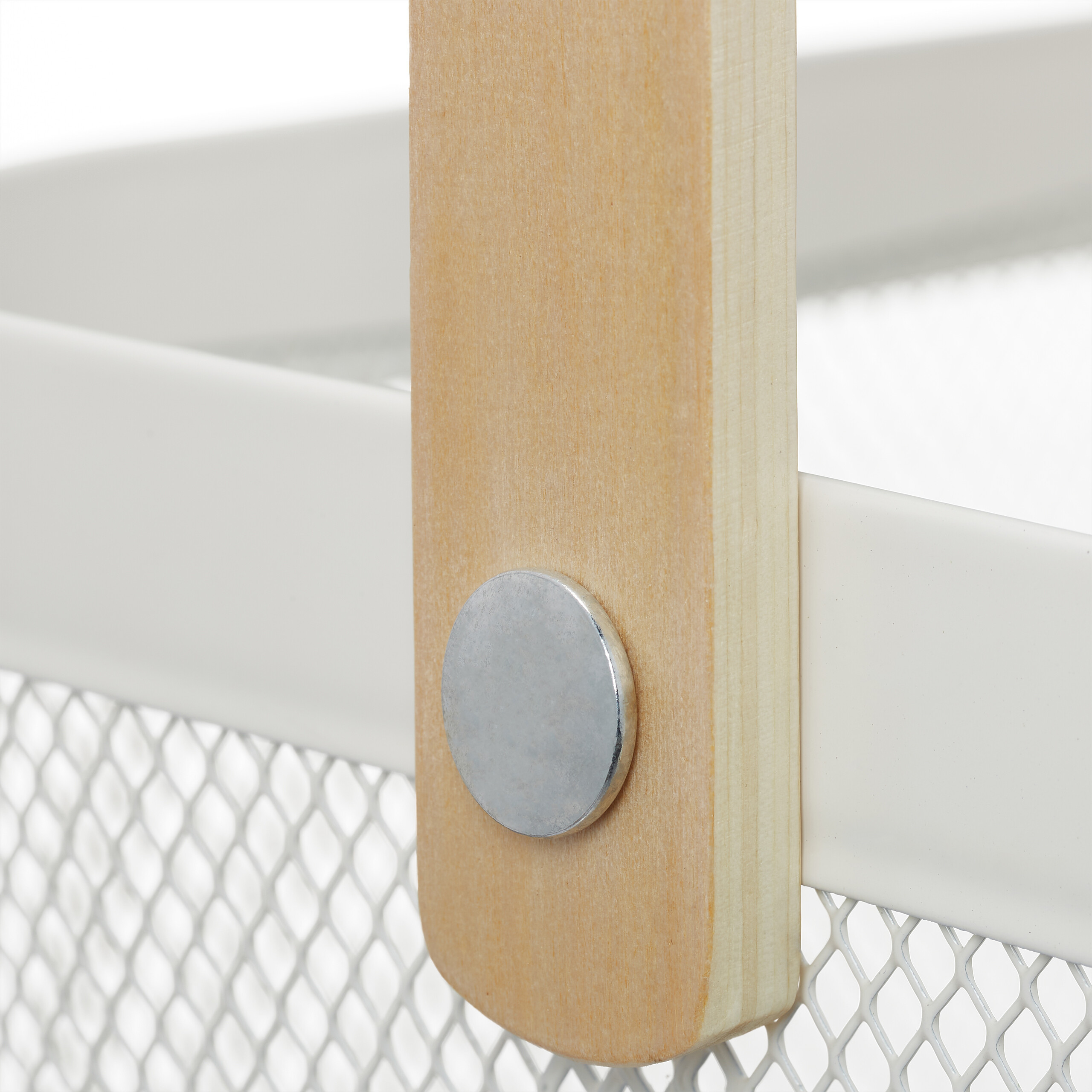 2 x Wire Basket in White/Natural for Organising