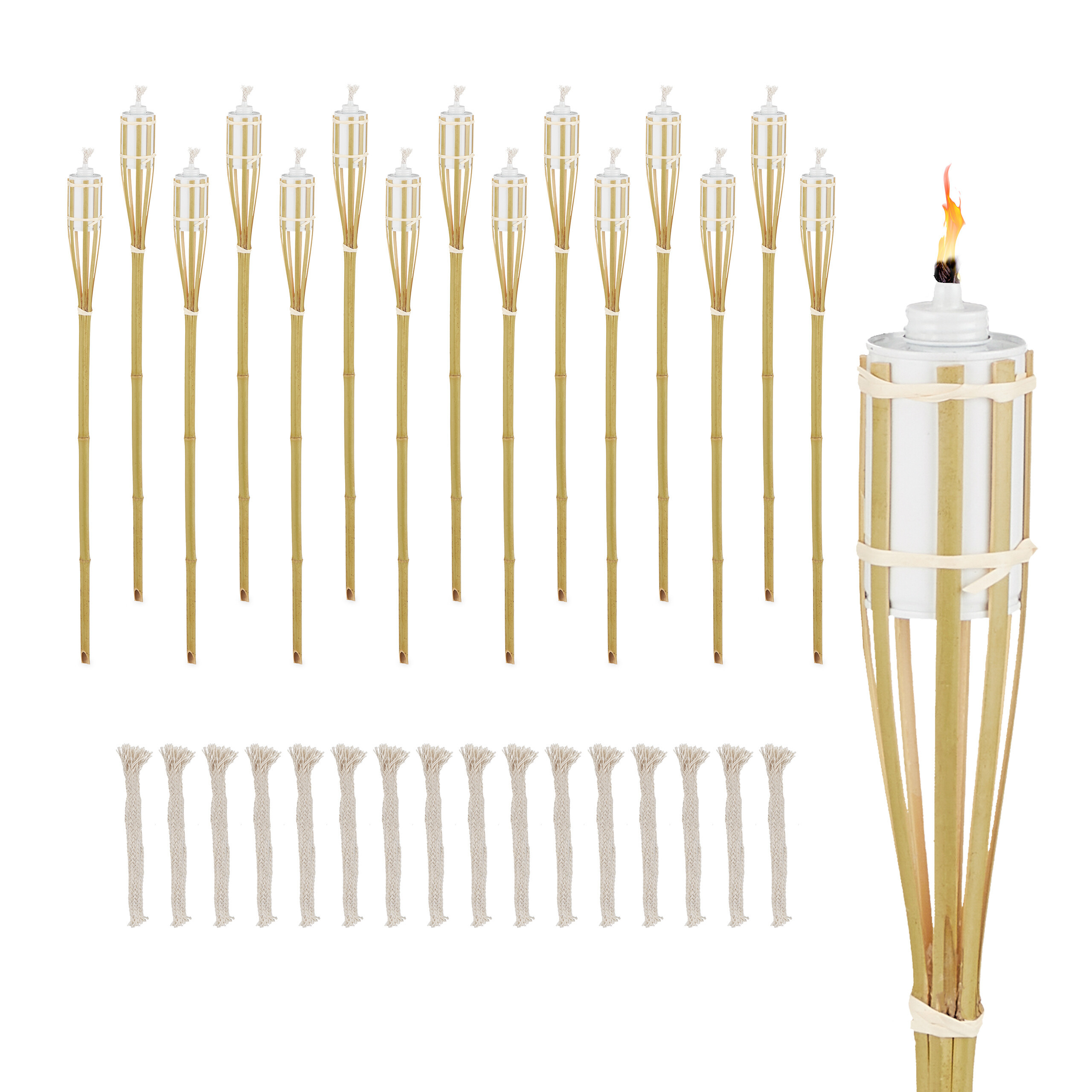 E-shop 16 x Gartenfackel in Natur