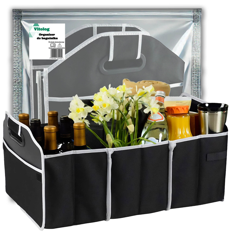 Image of Large Car Organizer For Trunk Of Car Bag For Driver For Shopping Tools Black