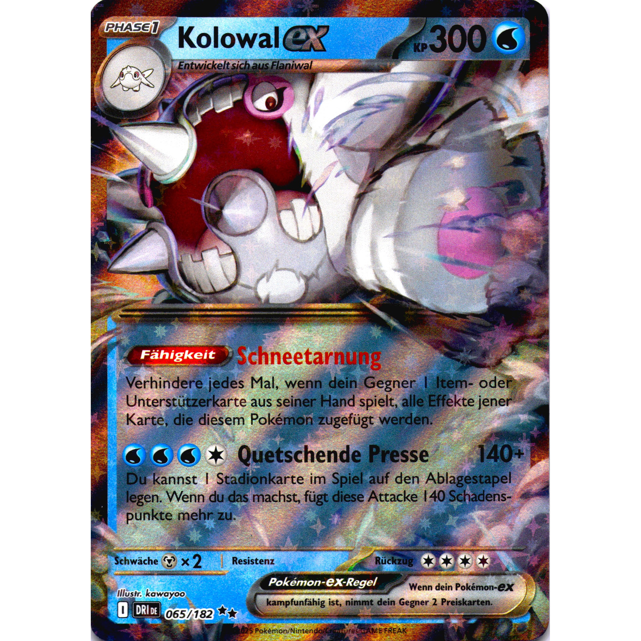 Tcg Card - Kolowal Ex - Ultra Rare - German Version - 300 - Near Mint