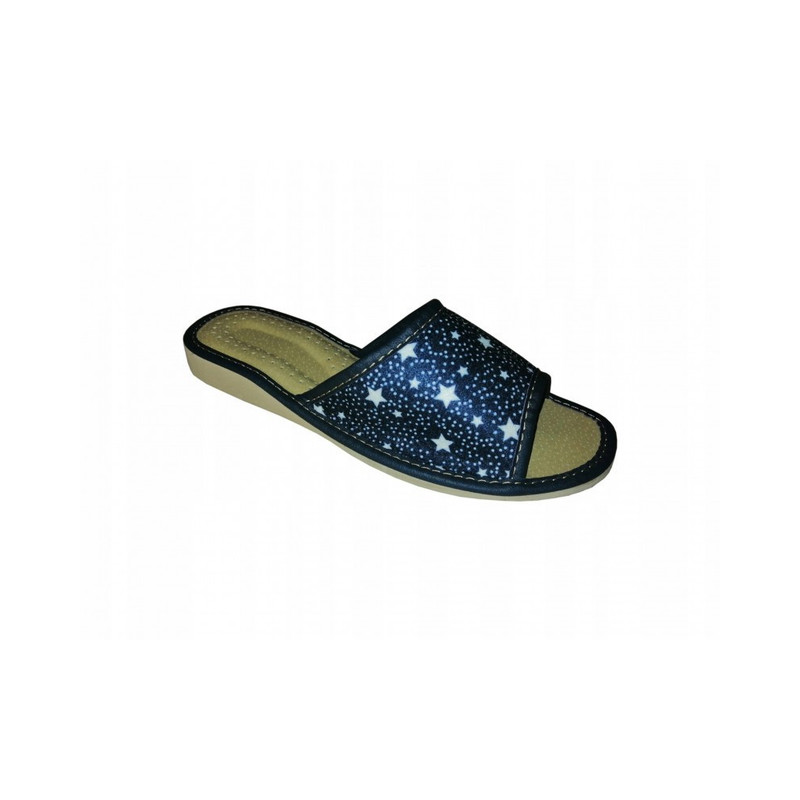 Women's Home Slippers With Star Patterns In Navy Blue - Size 260