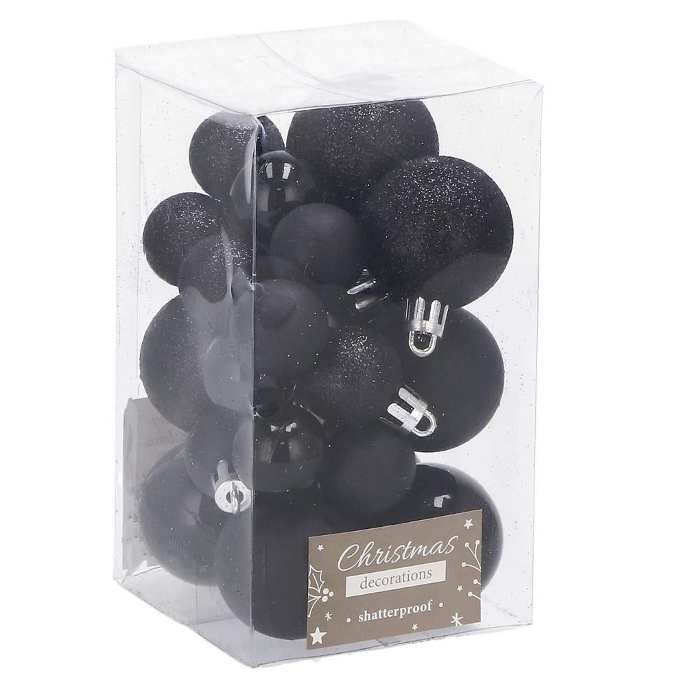 Image of Christmas Balls, 25pcs, 3 Models, 2.5cm And 4cm, Black