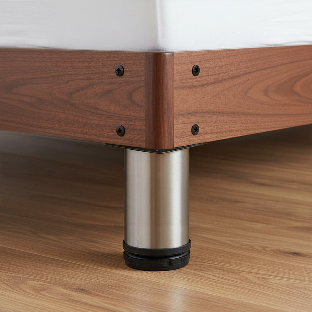 TEMU 4pcs Adjustable Furniture Legs Stainless Steel + Rubber Base Protects Floors Load Capacity: 100kg Height Adjustable: 1-10mm Multiple Sizes