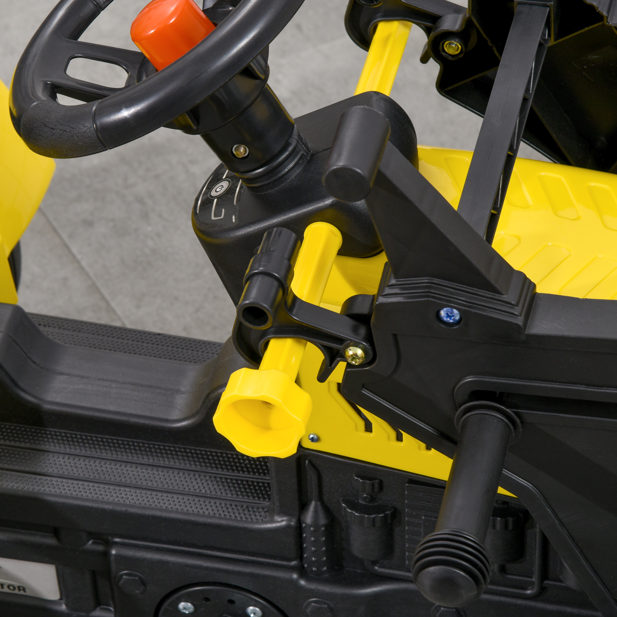 Pedal Go Kart Ride-On Excavator with Front Loader for Kids