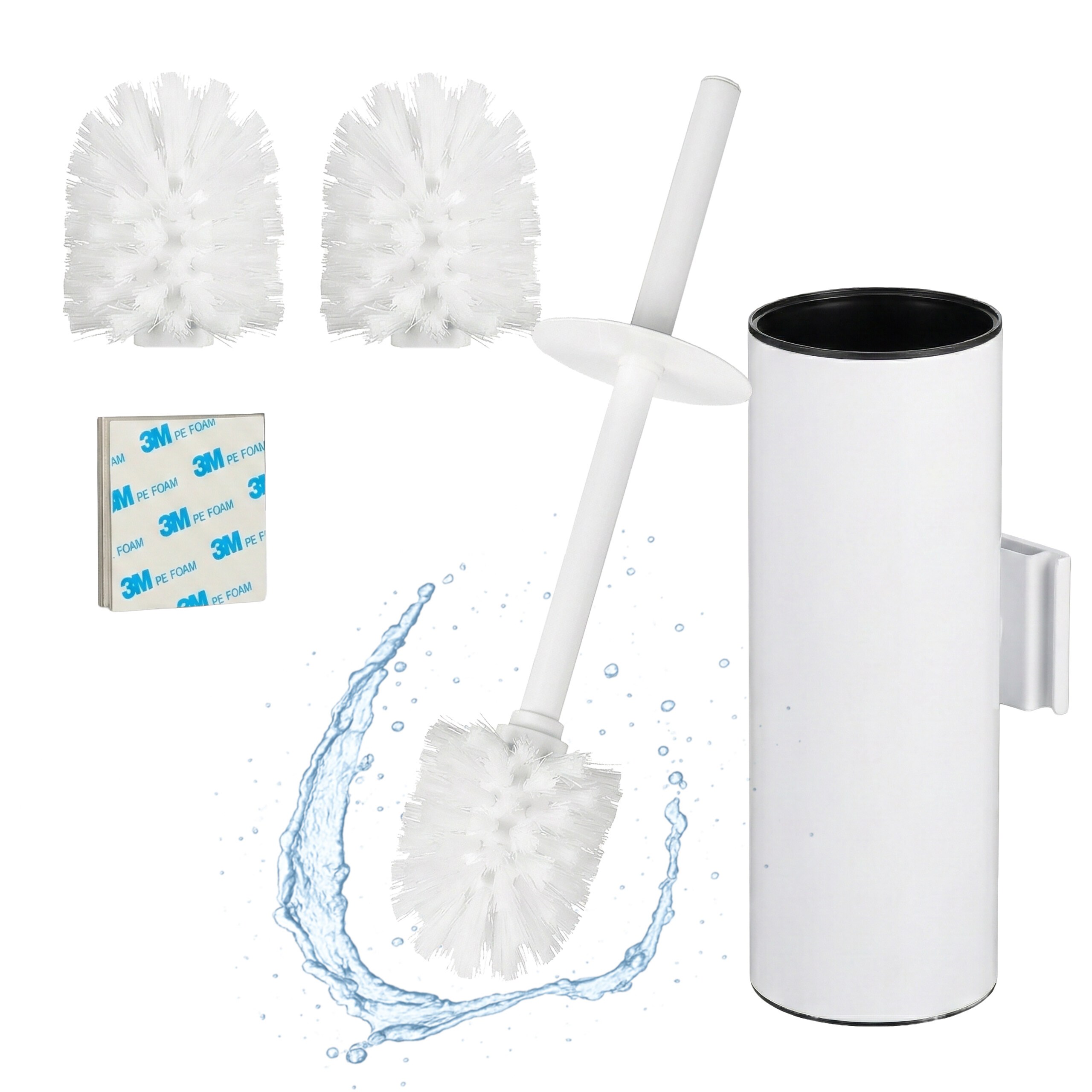 Toilet Brush In White - (w)9 X (h) X (d)11 Cm