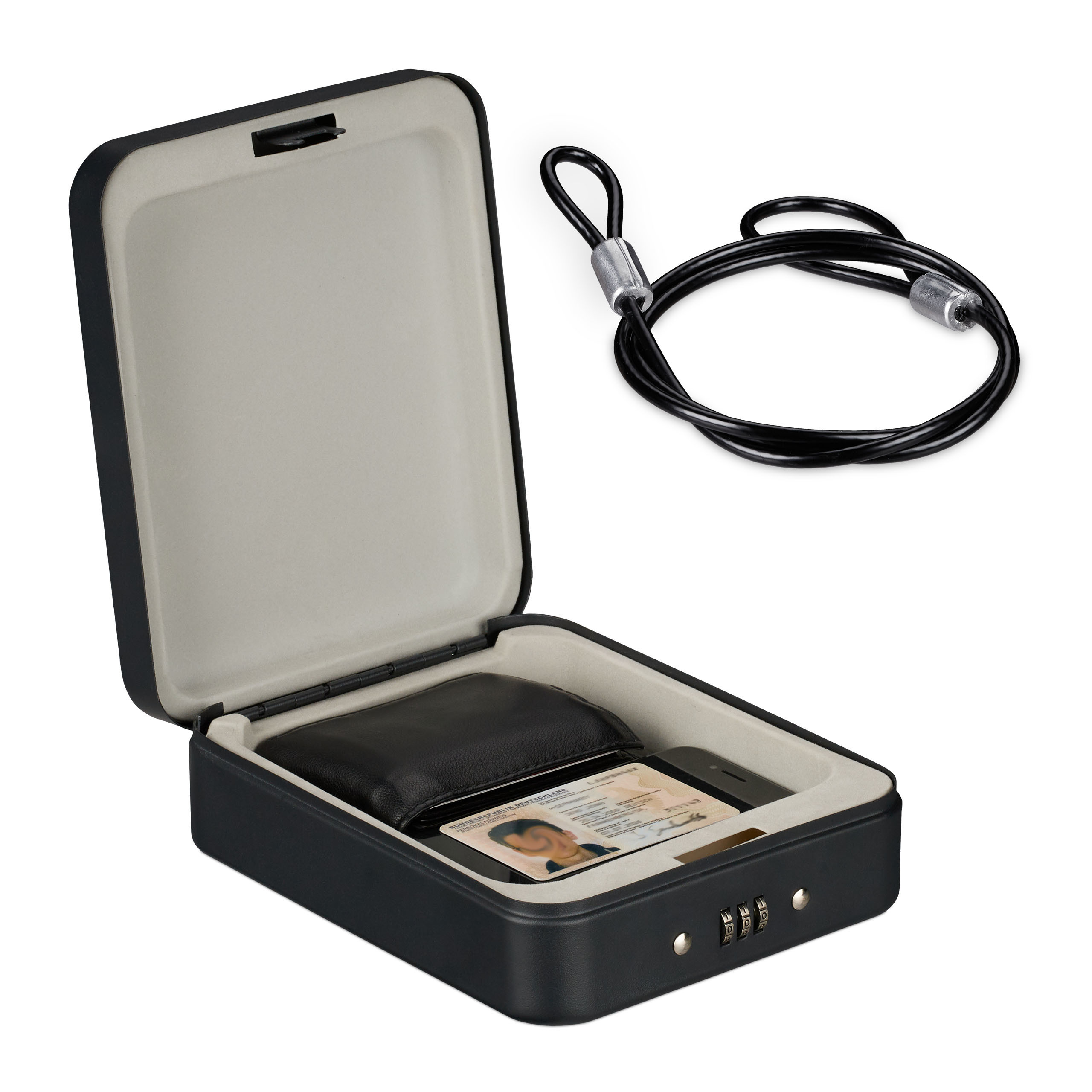 E-shop Sicherheitsbox in Schwarz - (B)16 x (H)6 x (T)20 cm