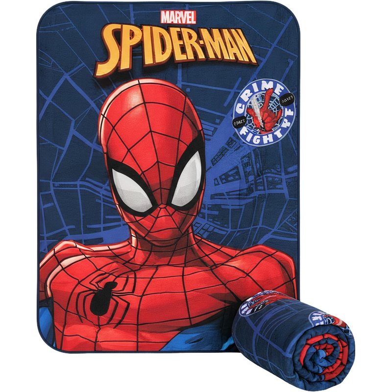 TEMU SPIDERMAN - Housse officielle douce et chaude à carreaux 100x140cm pour enfants avec cadeau d'impression - -Man