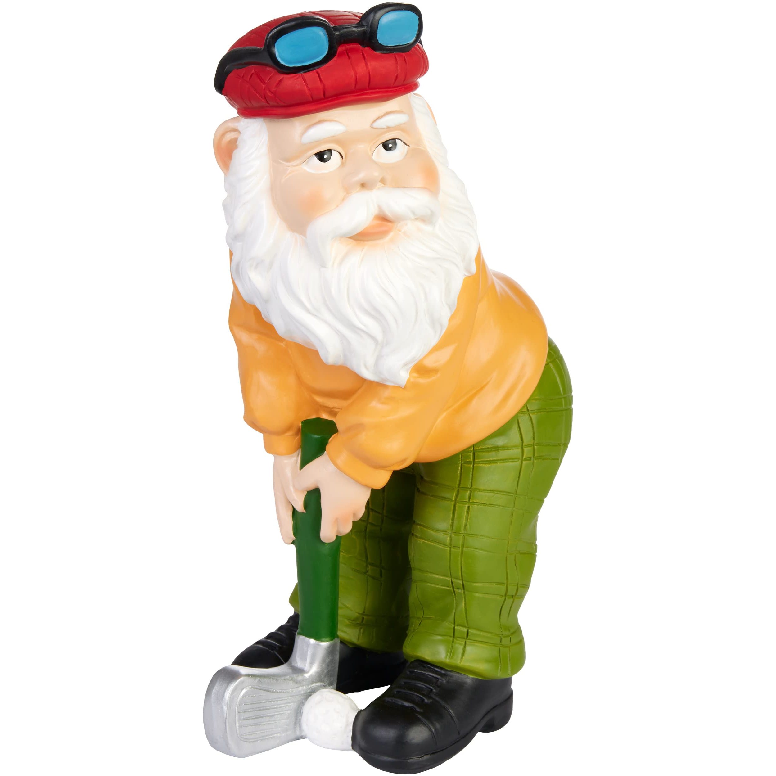 Image of Brubaker Golfing Gnome With Club - Golf Grandpa With Golf Club And Glasses - Funny Garden Figure - Weatherproof Decoration For Garden, Campsite - Outdoor Garden Decor - 23 Cm Tall