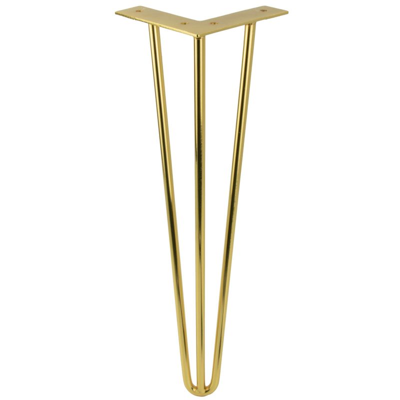 TEMU Pata de Mesa de Horquilla Dorada de 41 cm - una Elegante Pata de Metal para una Mesa, de Tres Varillas Sólidas con un Grosor de 10 mm, en un