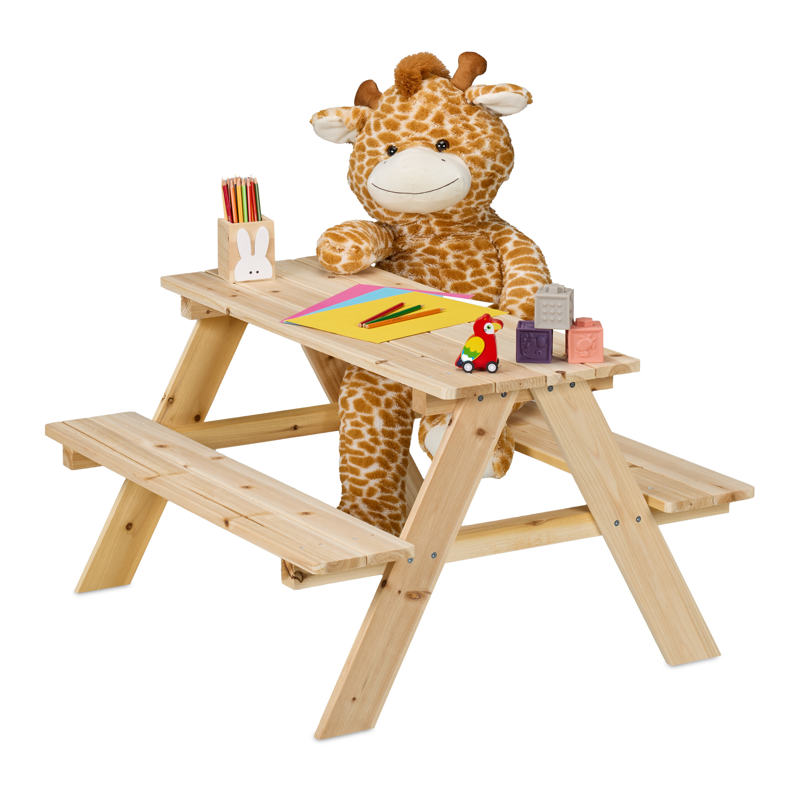 Children's Seating Group In Natural - (w)90 X (h)51 X (d)78 Cm