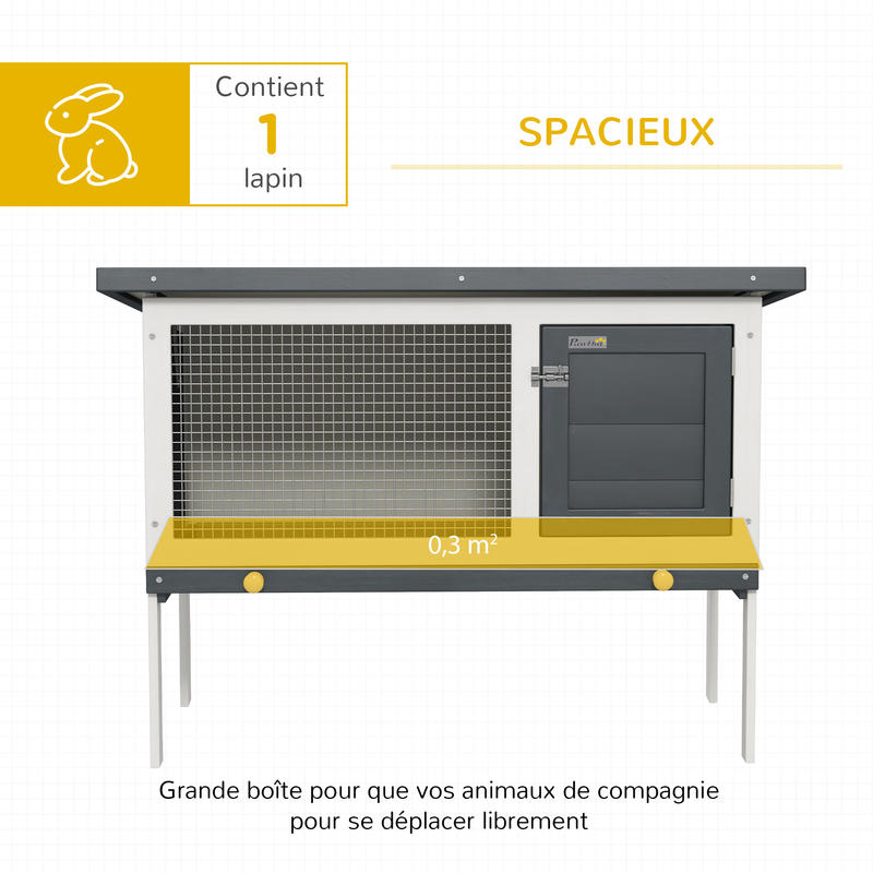 Konijnenhok met nestkast, openklapbaar dak