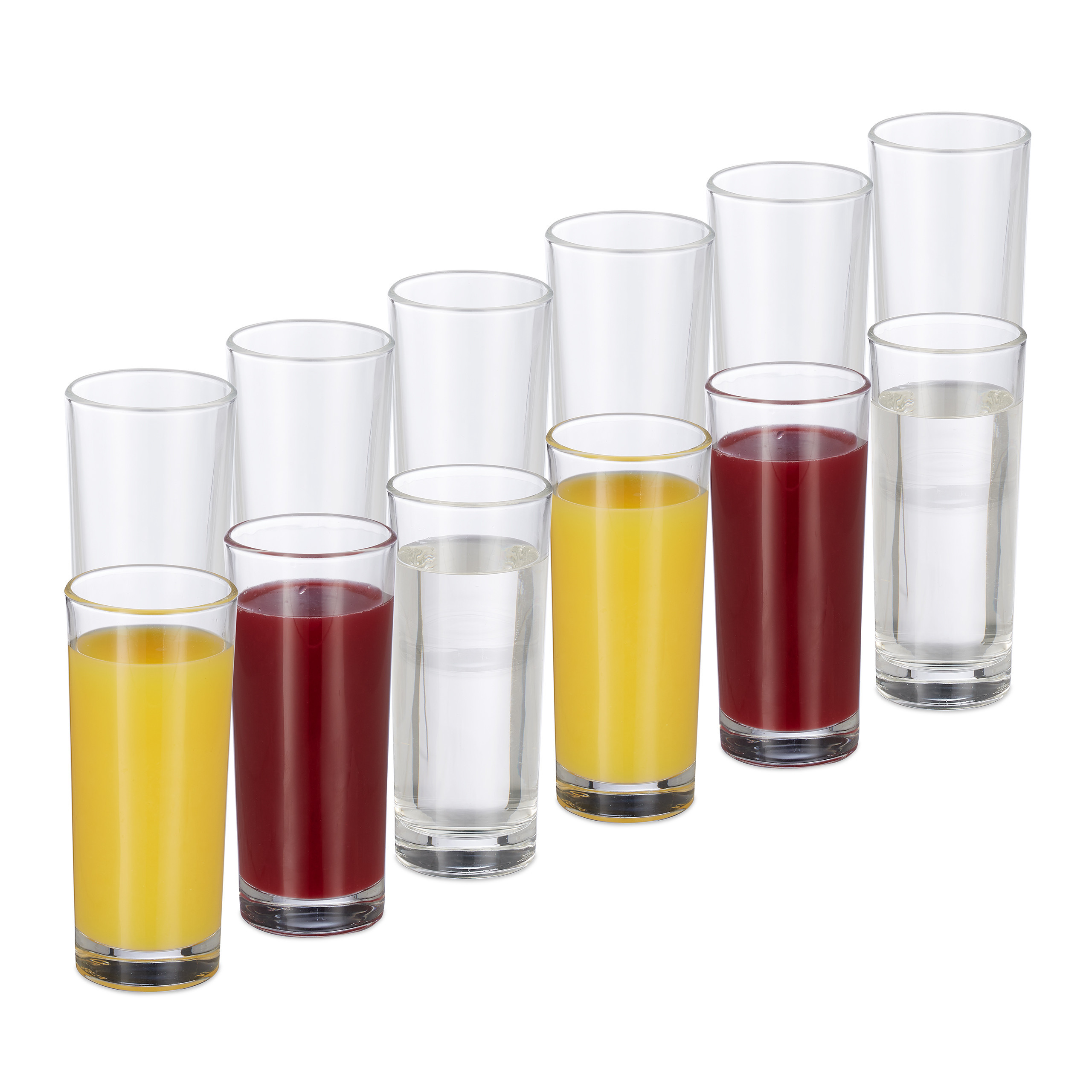 12x Long Drink Glasses In Transparent - 300 Ml