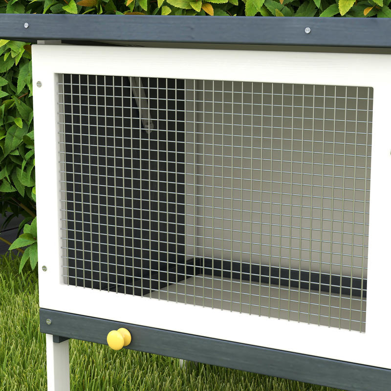 Konijnenhok met nestkast, openklapbaar dak